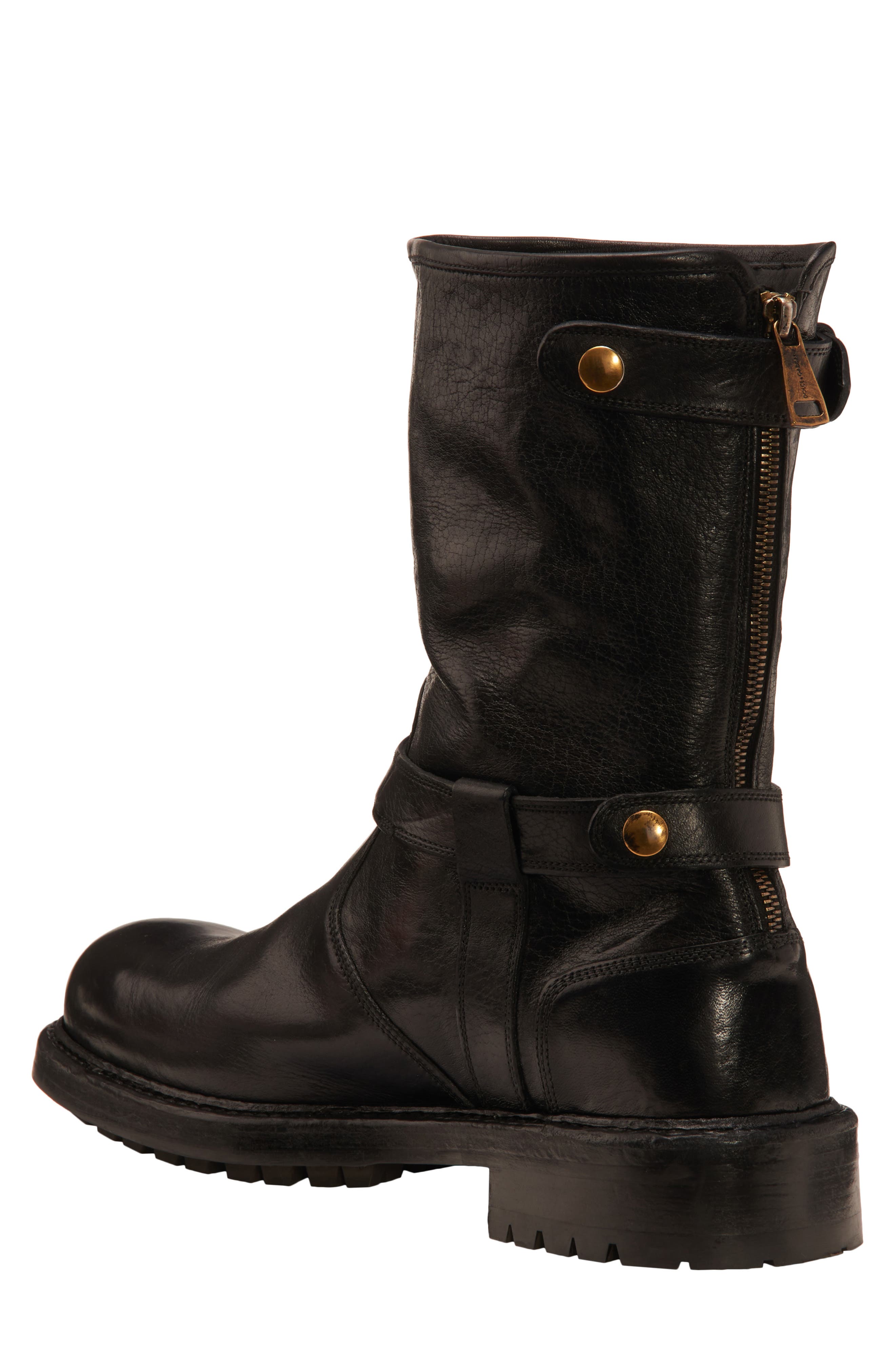 Dolce&Gabbana Bernini Biker Boot, Alternate, color, Black