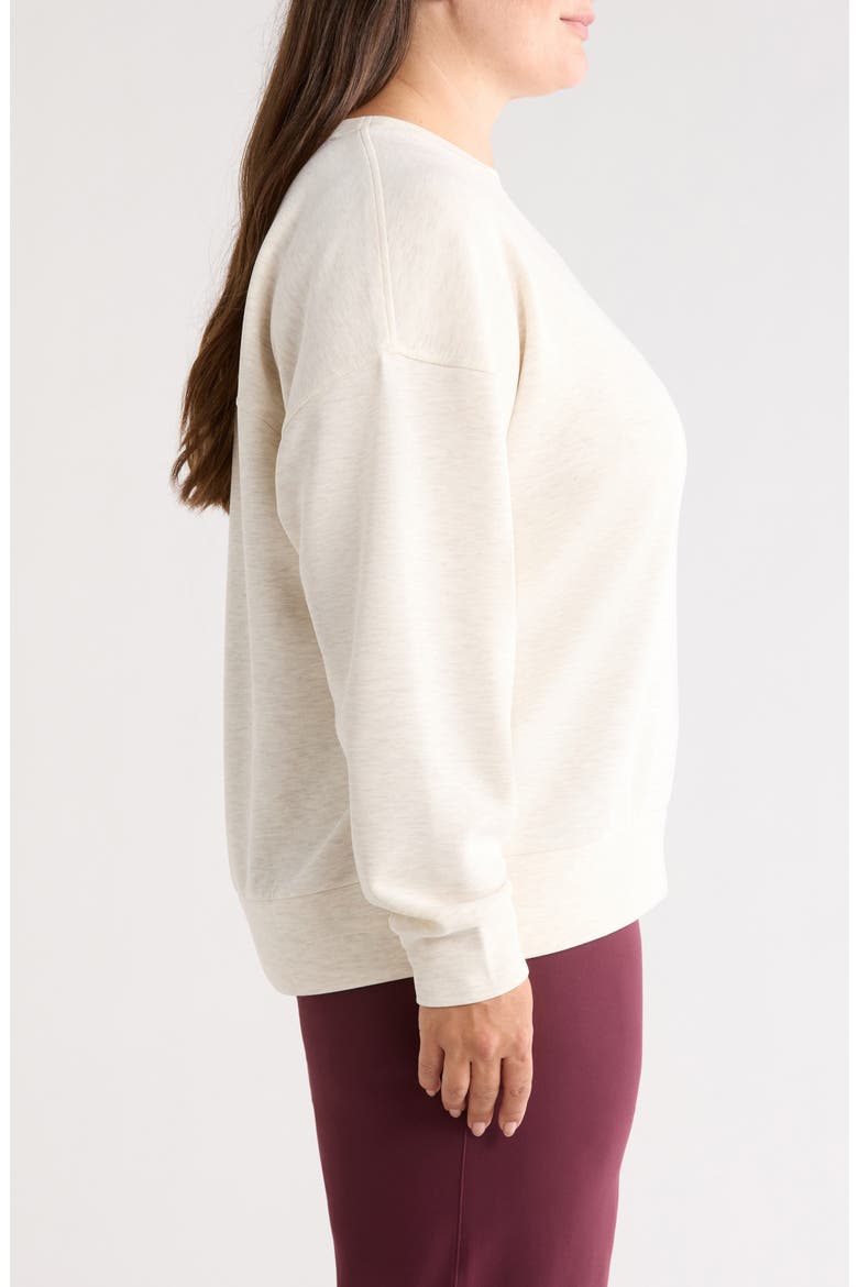 Soft Luxe Boxy Knit Crew Sweatshirt, Alternate, color, IVORY HEATHER- PURPLE