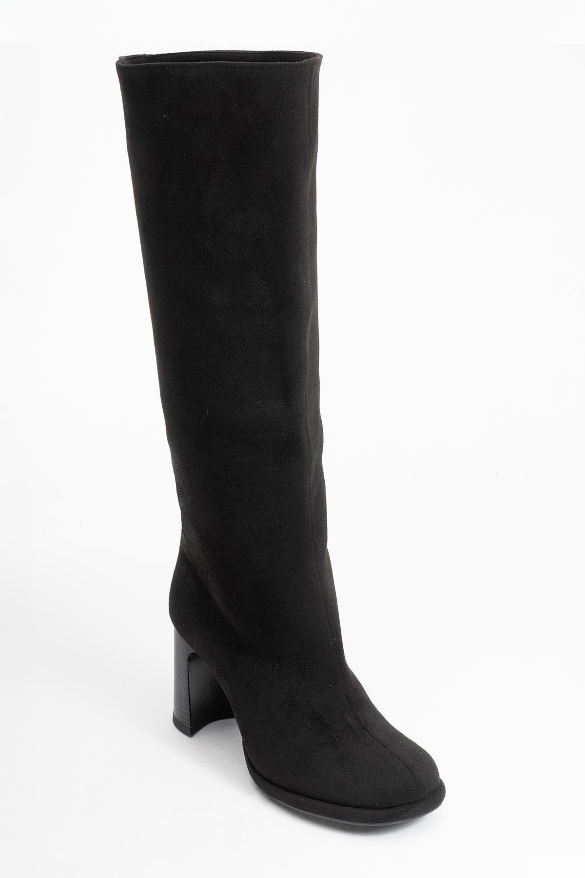 Black Suede Faux Leather