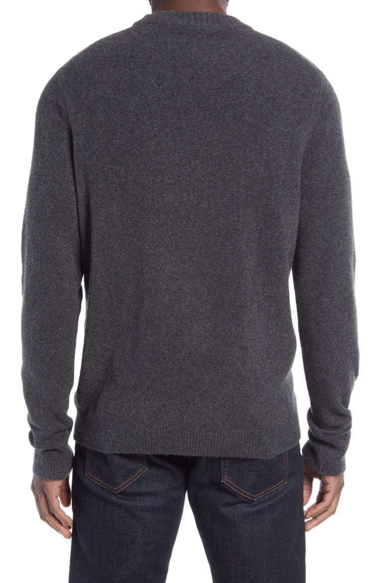Brushed Crewneck Sweater, Alternate, color, GREY DARK CHARCOAL HEATHER