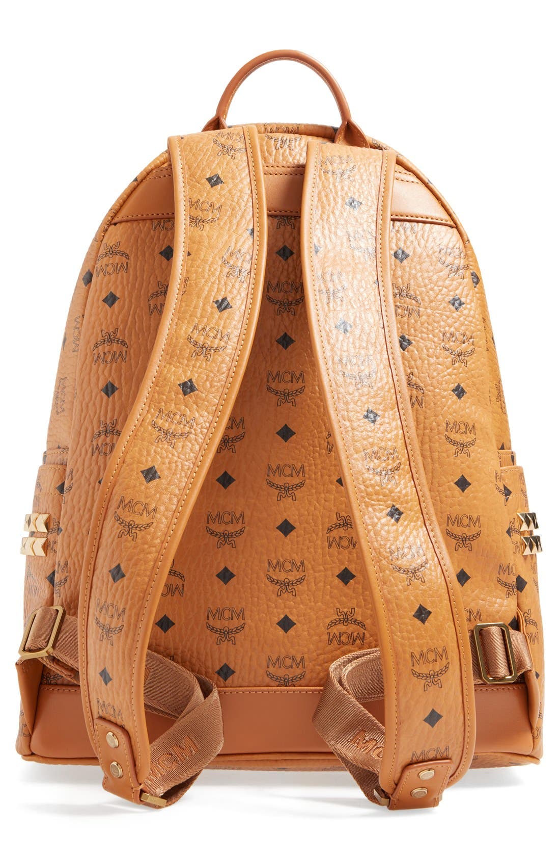 Medium Stark Visetos Studded Backpack, Alternate, color, COGNAC