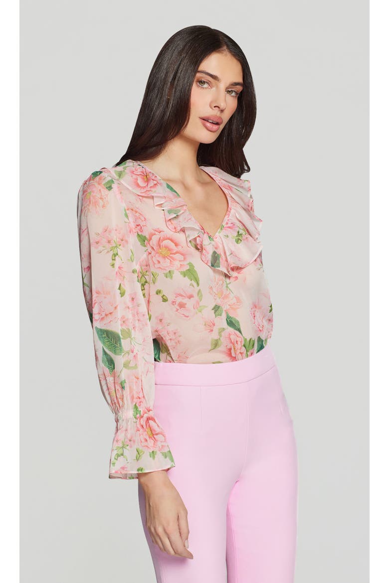 Jada Floral Georgette Blouse, Alternate, color, pink, Floral