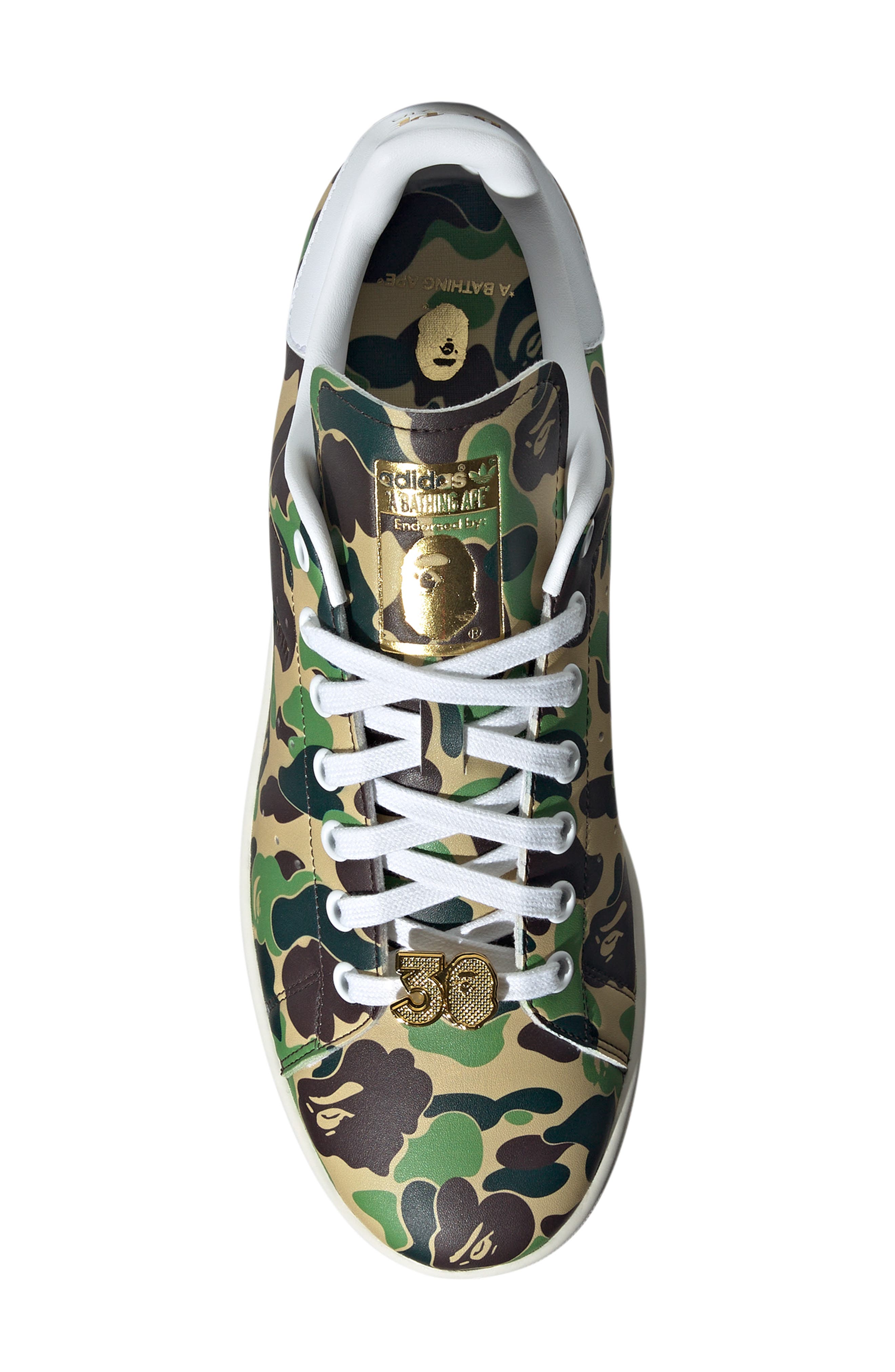 adidas x BAPE Stan Smith Sneaker, Alternate, color, Green/ Cloud White/ Off White