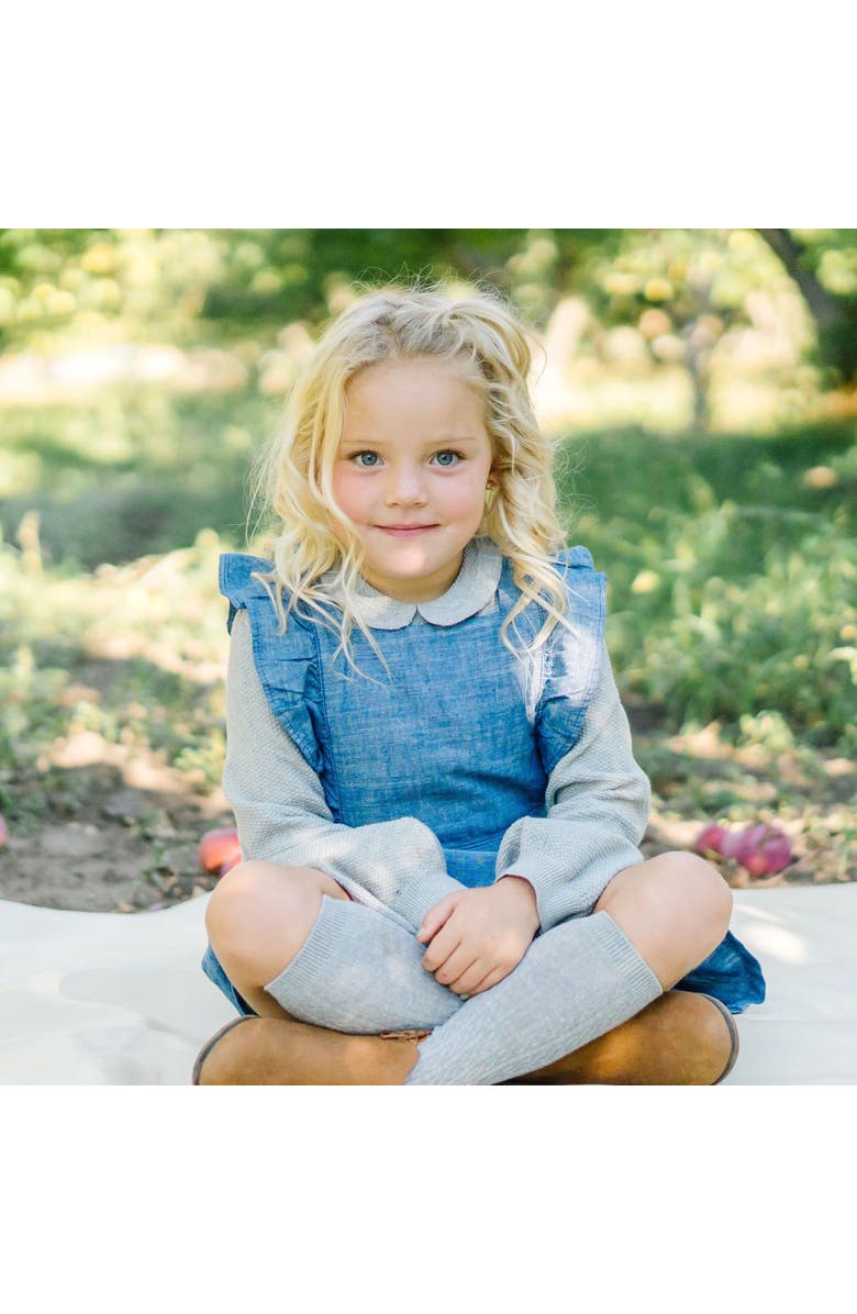 Hope & Henry Baby Girls' Peter Pan Collar Long Sleeve Sweater, Infant, Alternate, color, Gray Heather Texture