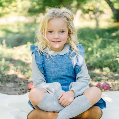 Hope & Henry Baby Girls' Peter Pan Collar Long Sleeve Sweater, Infant In Gray