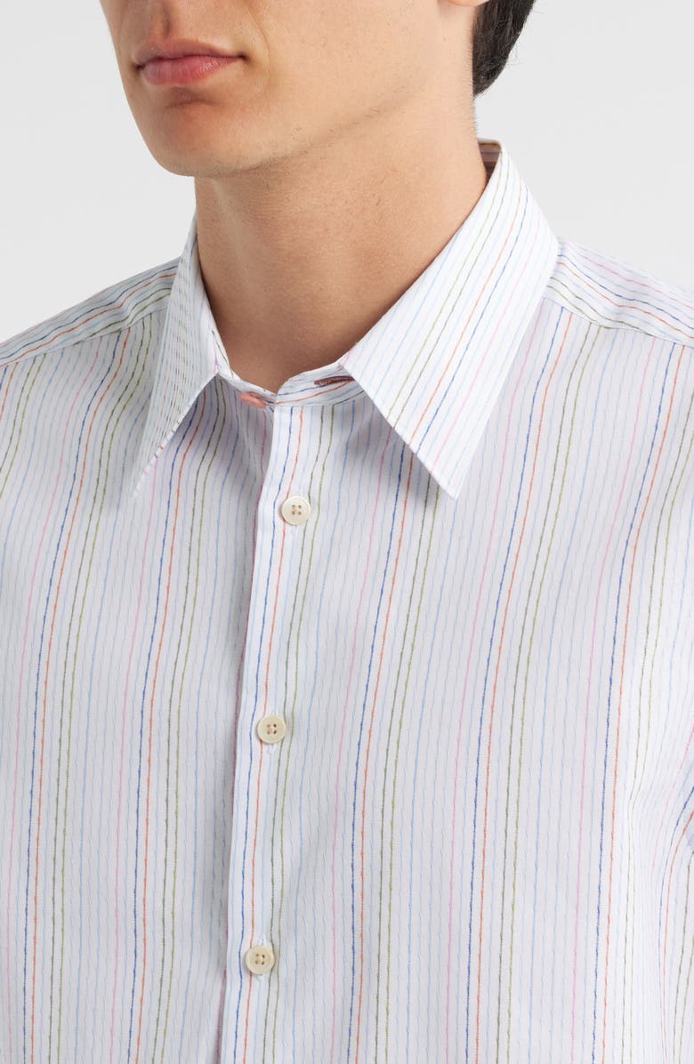 PS Paul Smith Stripe Cotton Button-Up Shirt, Alternate, color, Blue Multi