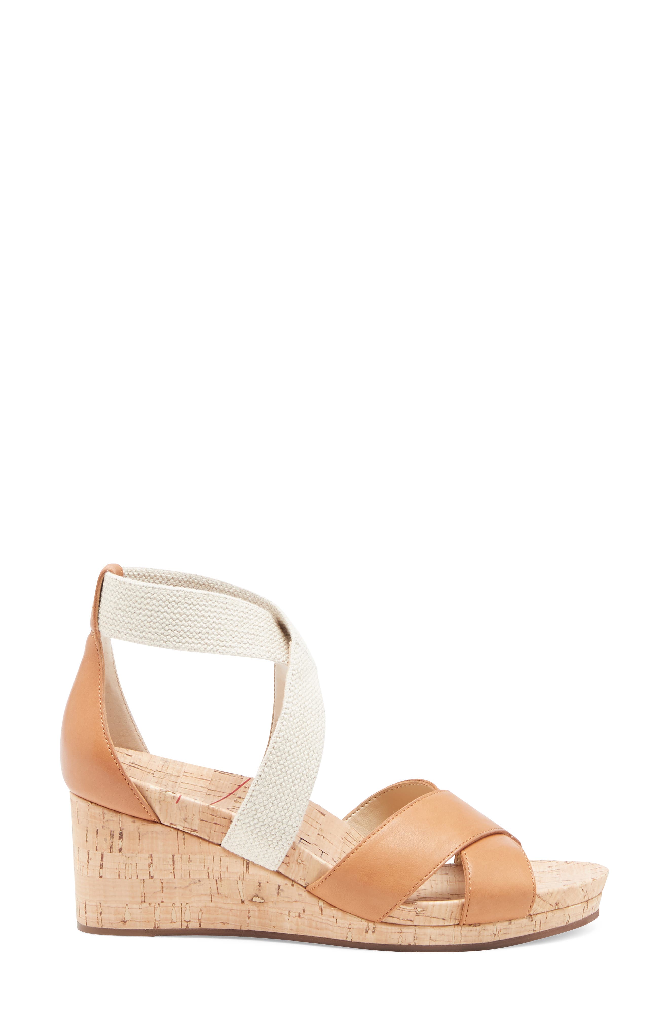 Kimlee Wedge Sandal, Alternate, color, ACACIA TAN LEATHER