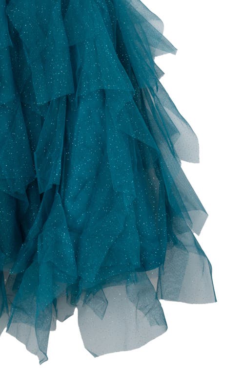 Rare Editions Kids' Glitter Mesh Party Dress In Blue