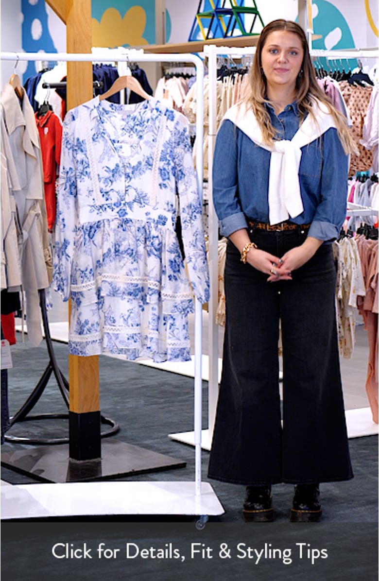 Floral Long Sleeve Tiered Minidress, sales video thumbnail