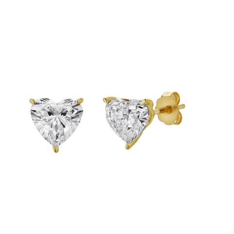 Elaria 14K Lab Grown Heart Solitaire Diamond Earrings - 1.60 Cts