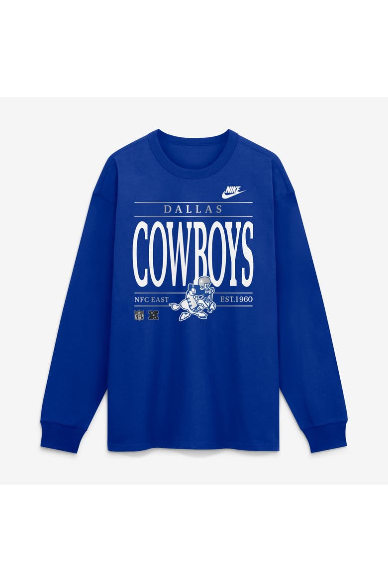 Men's Nike Royal Dallas Cowboys Red Zone Long Sleeve Max90 T-Shirt, Main, color, Royal