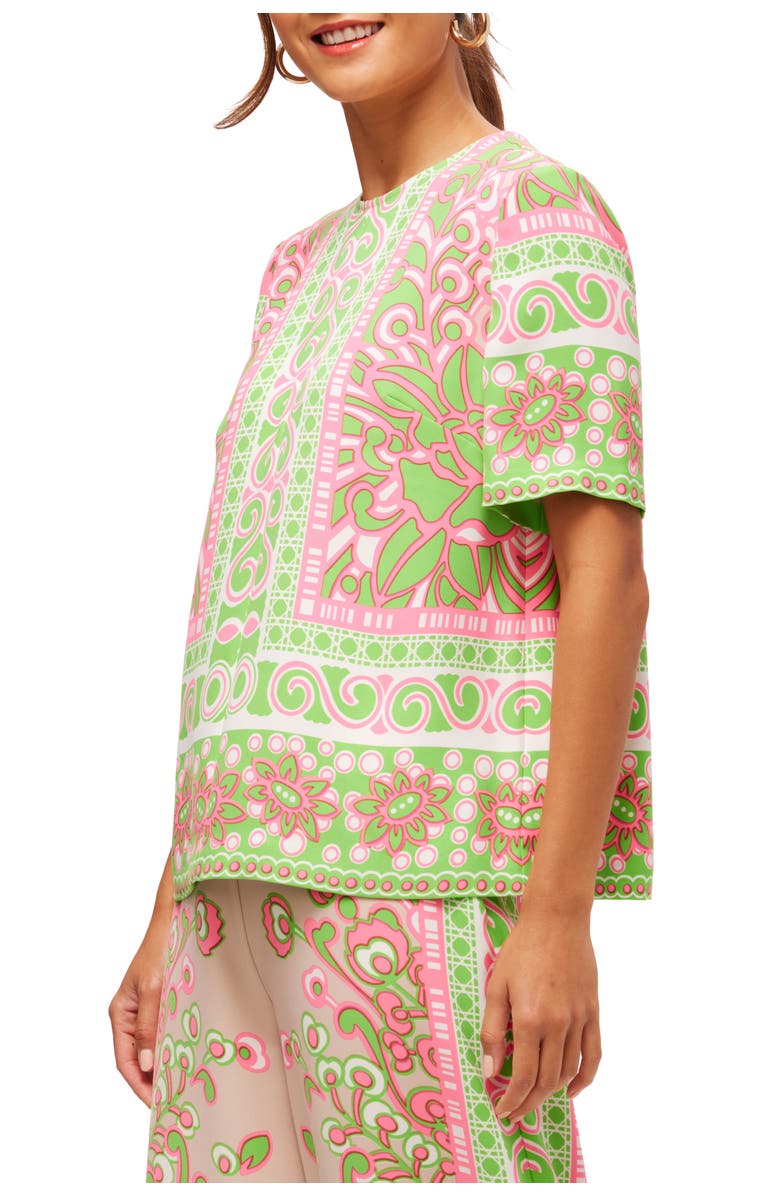 Trina Turk Short Sleeve Printed Riggs Top, Alternate, color, 