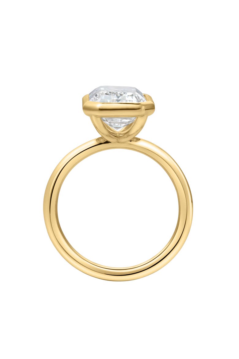 Alessia 14K Gold Emerald Cut Lab Grown Diamond Bezel Solitaire Engagement Ring - 3 cts, Alternate, color, 14K Yellow Gold