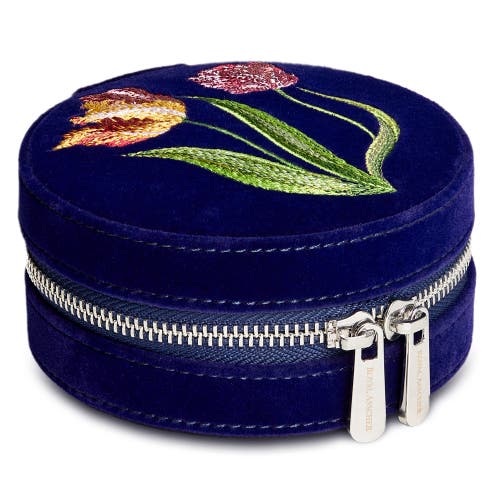 Wolf Royal Asscher Round Jewelry Zip Case In Blue