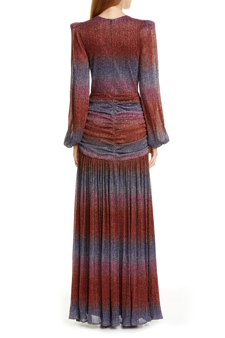 Rainbow Wrap Long Sleeve Gown, Alternate, color, MULTI