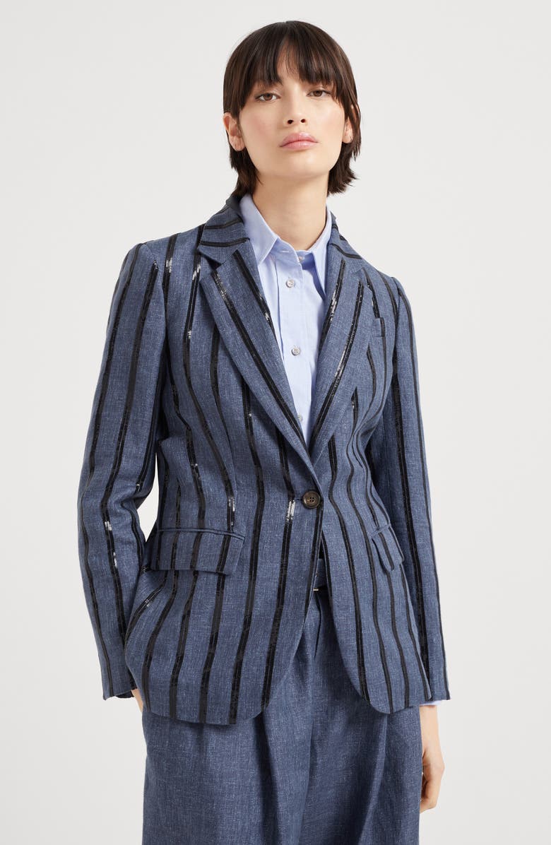 Brunello Cucinelli Dazzling Embroidery blazer, Alternate, color, 