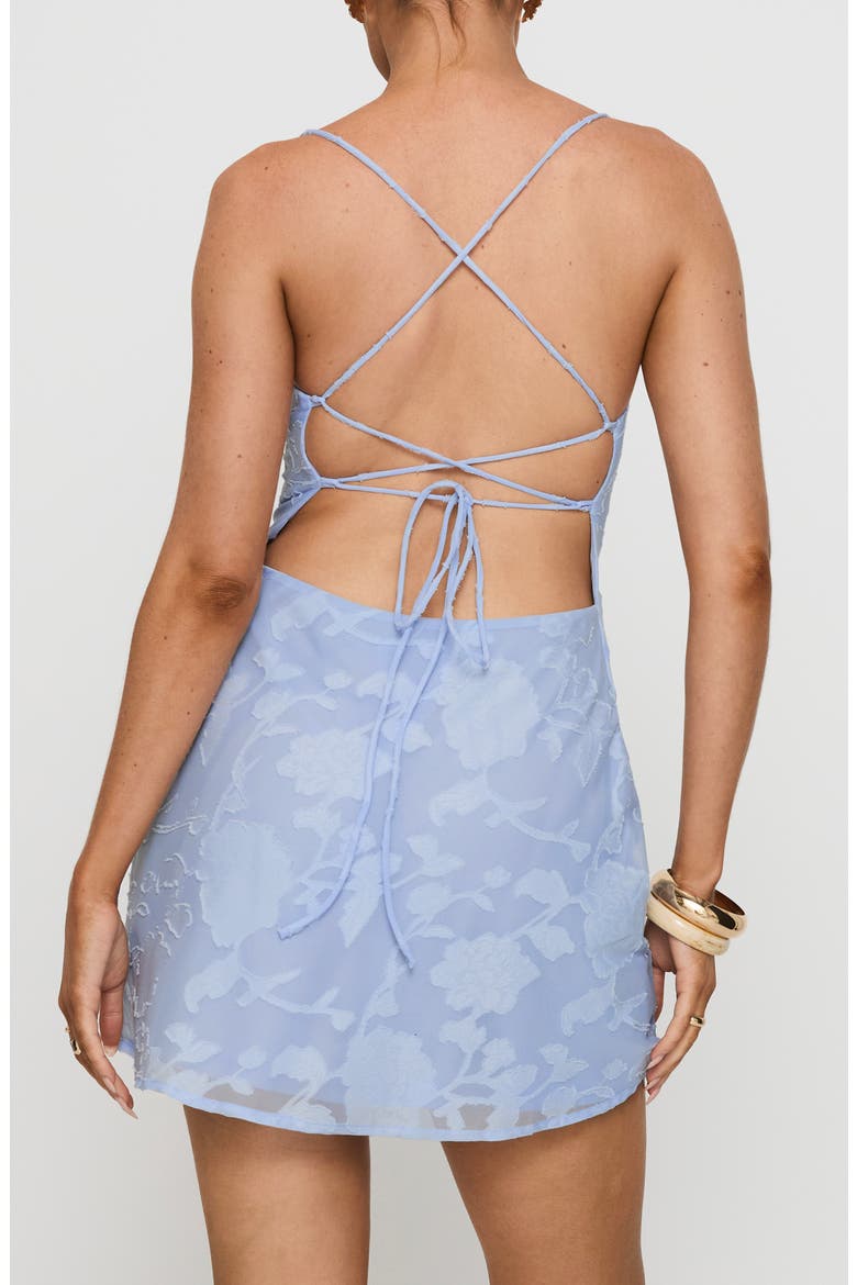 Celena Floral Burnout Minidress, Alternate, color, BLUE