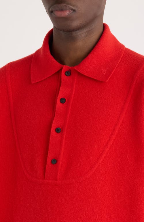Jacquemus Merino Wool And Cashmere Polo Shirt Knitwear Red In Red