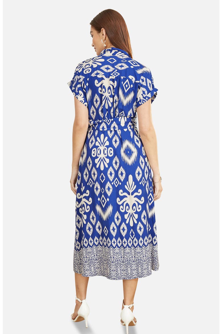 Geo Print Relaxed Midi Shirt Dress, Alternate, color, Blue