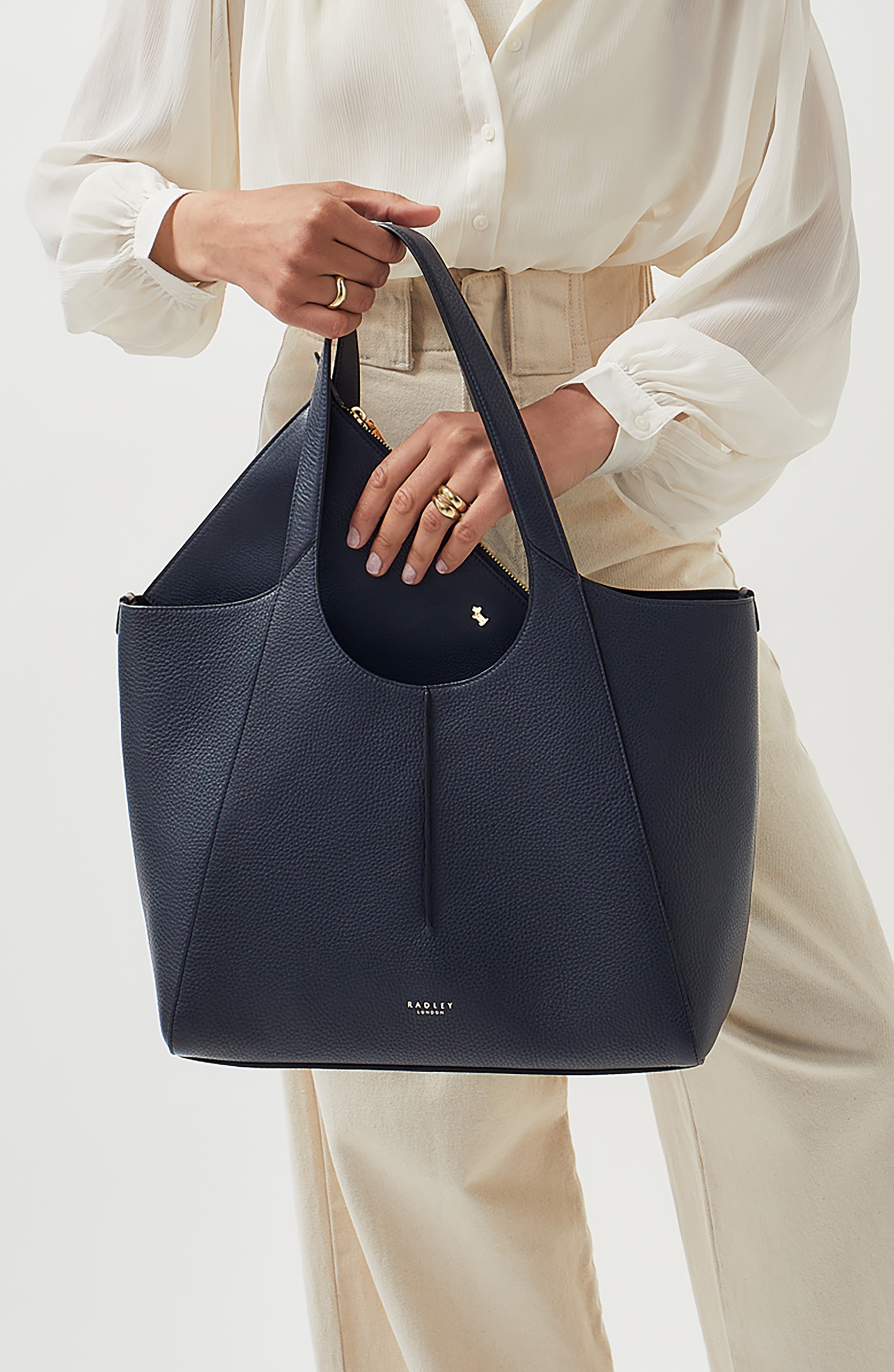 Radley Hillgate Place Leather Shoulder Bag, Alternate, color, Ink