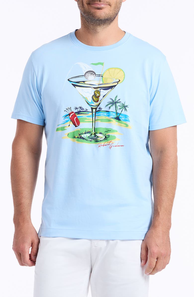 Robert Graham Hole In Fun Graphic T-Shirt, Main, color, Light Blue