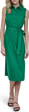 DKNY Tie Waist Shirtdress