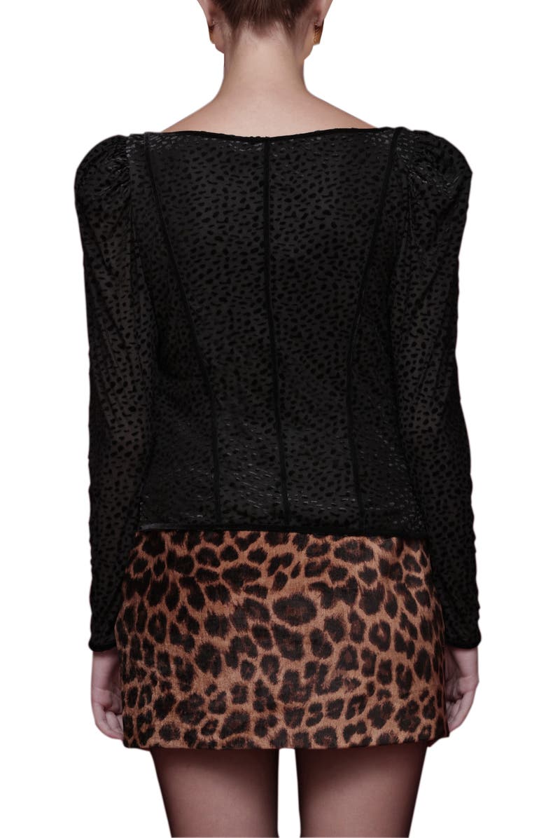 Avec Les Filles Animal Spot Sweetheart Neck Top, Alternate, color, Black