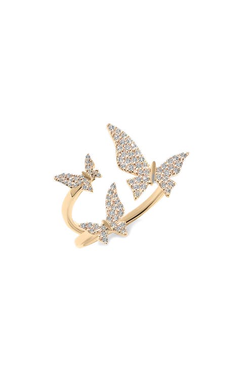 Diamond Butterfly Ring