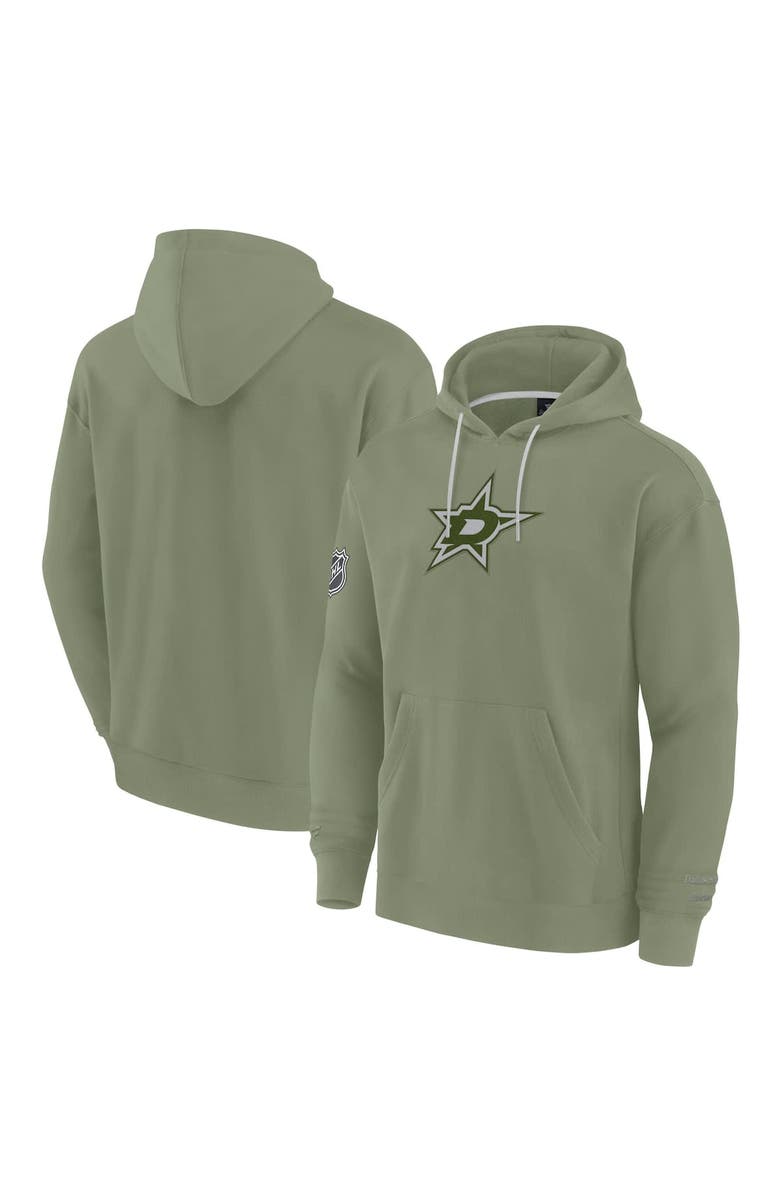 FANATICS Men's Fanatics Olive Dallas Stars Elements Pace Pullover Hoodie, Main, color, Olive