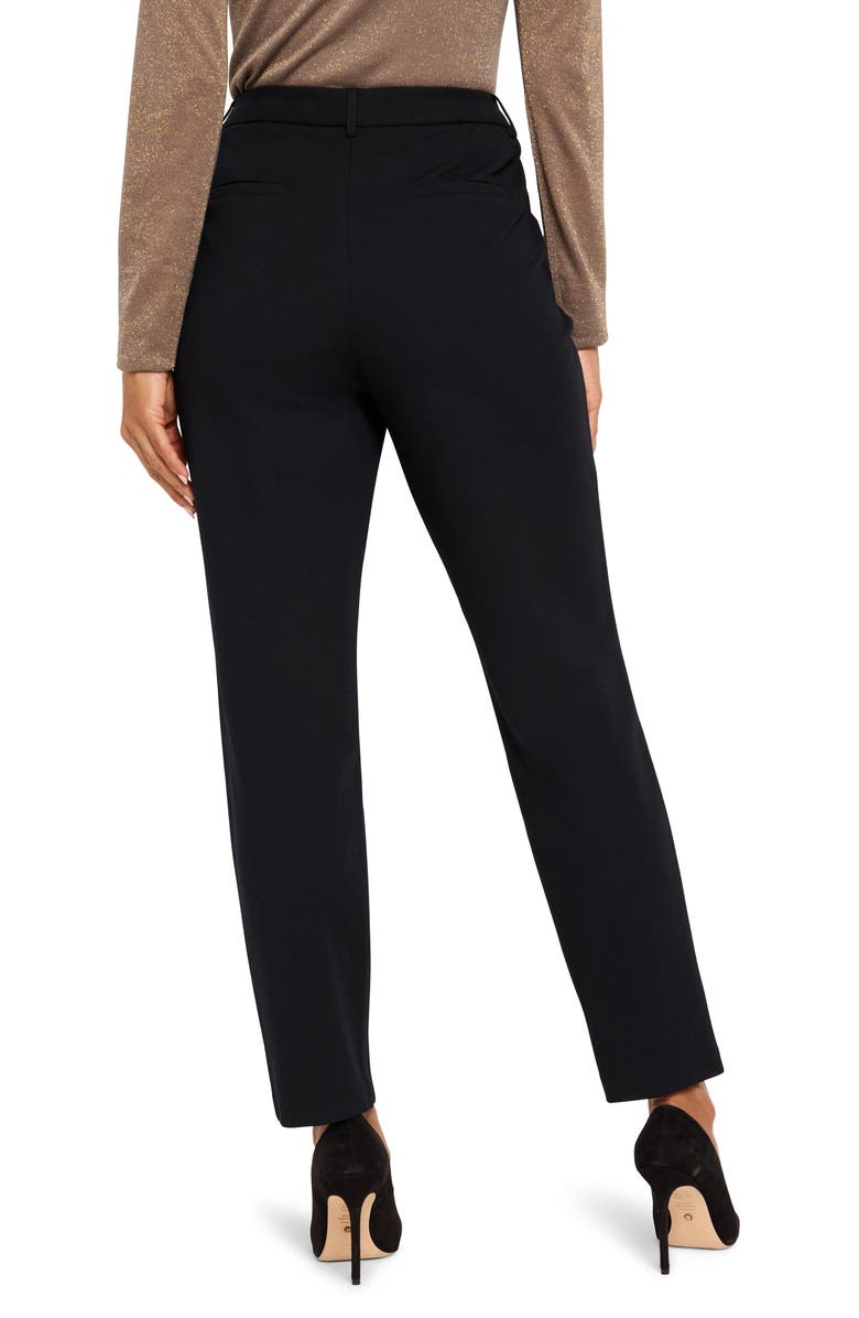 NIC+ZOE Ponte Knit Fly Front Pants, Alternate, color, Black Onyx