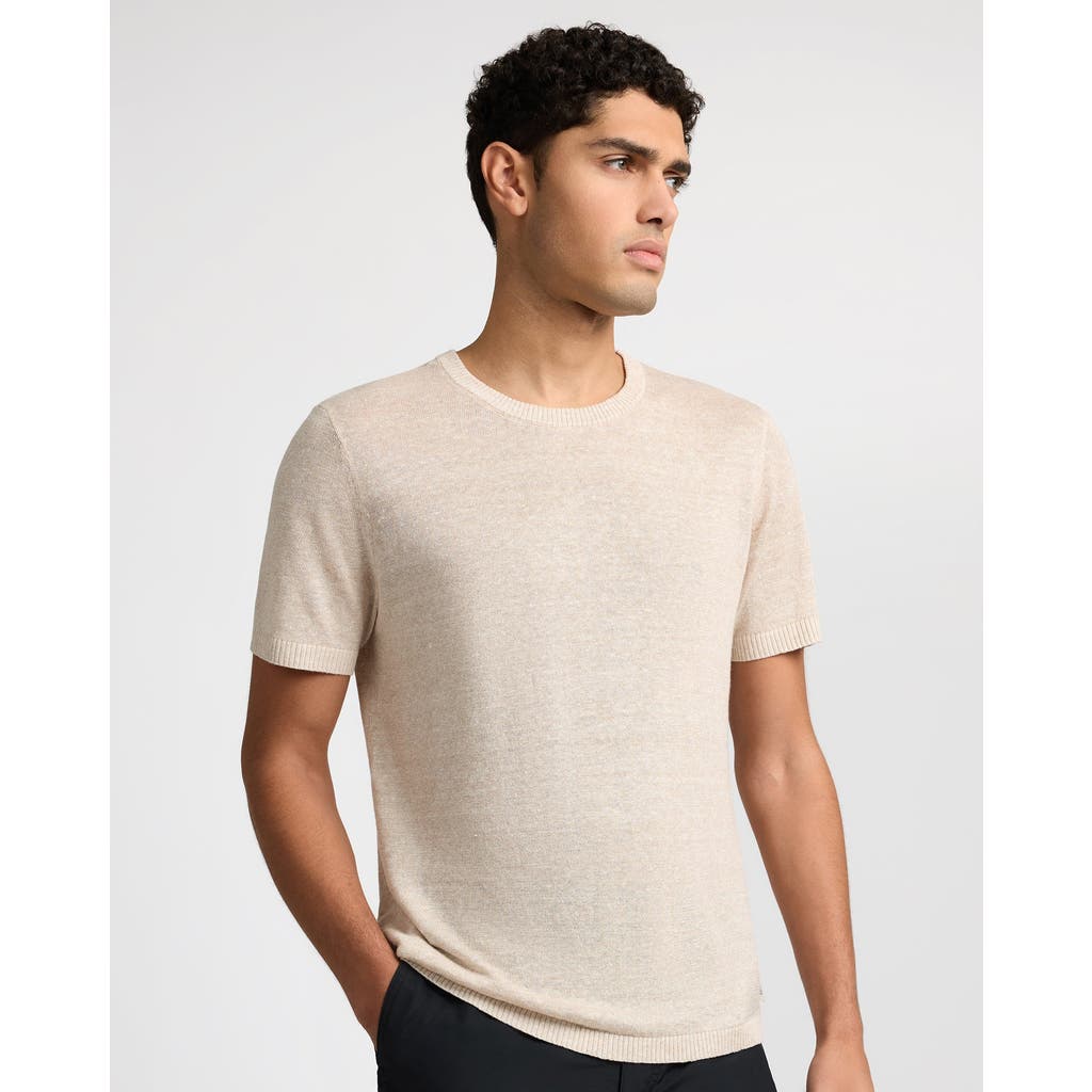 Onia Linen Knit Tee Shirt In Neutral
