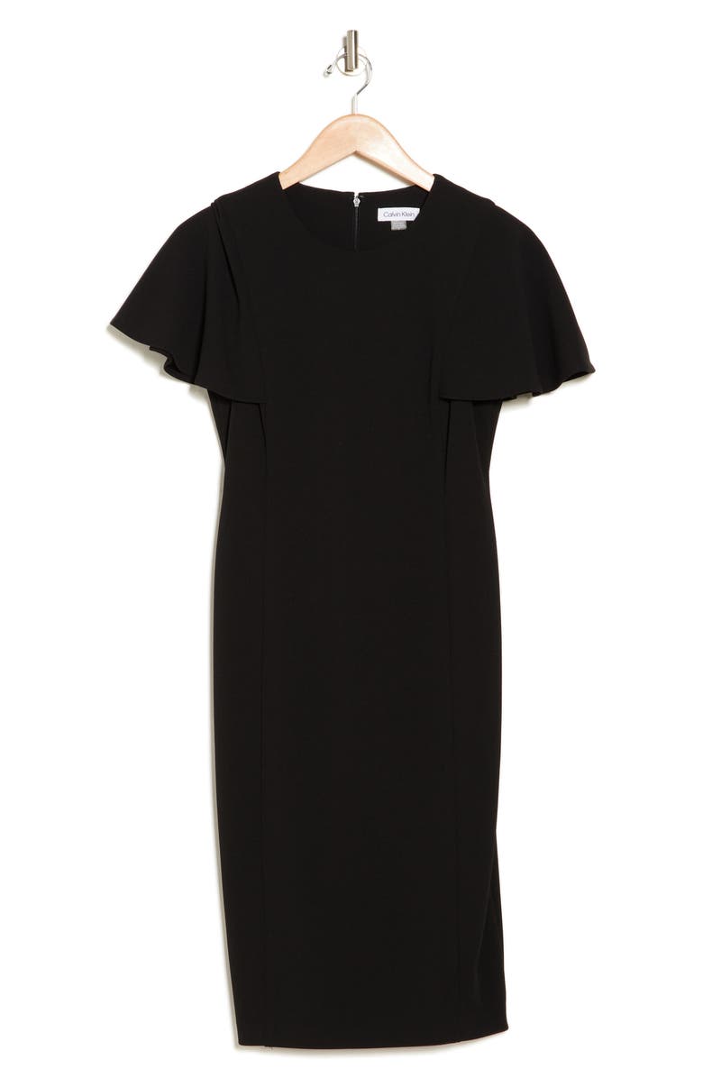 Calvin Klein Flutter Sleeve Sheath Dress, Alternate, color,