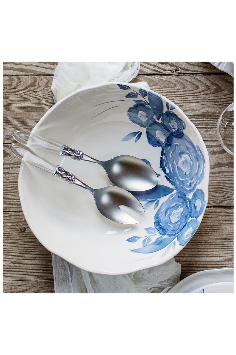 Camellia Shallow Serving Bowl, Alternate, color, BLUE