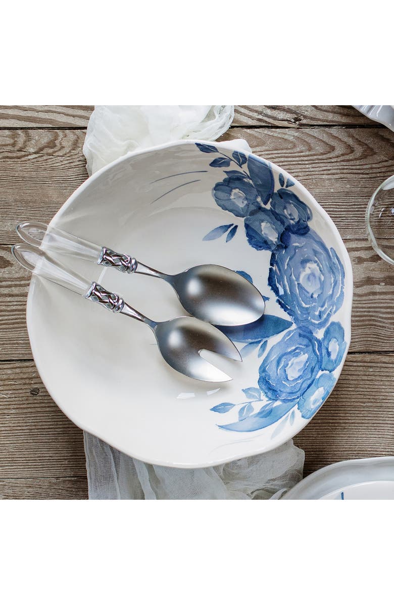 VIETRI Camellia Shallow Serving Bowl, Alternate, color, Blue