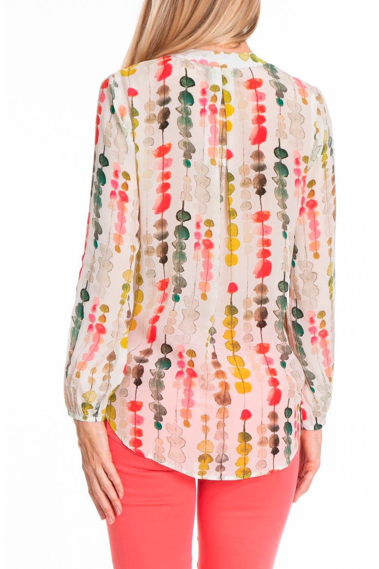 Print Tassel Surplice Chiffon Top, Alternate, color, BEIGE MULTI