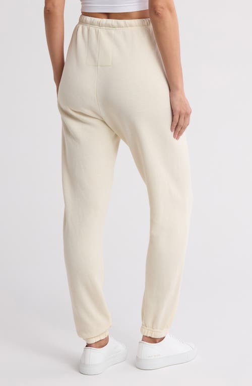 Aviator Nation Glitter Heart Sweatpants In Vintage White/silver