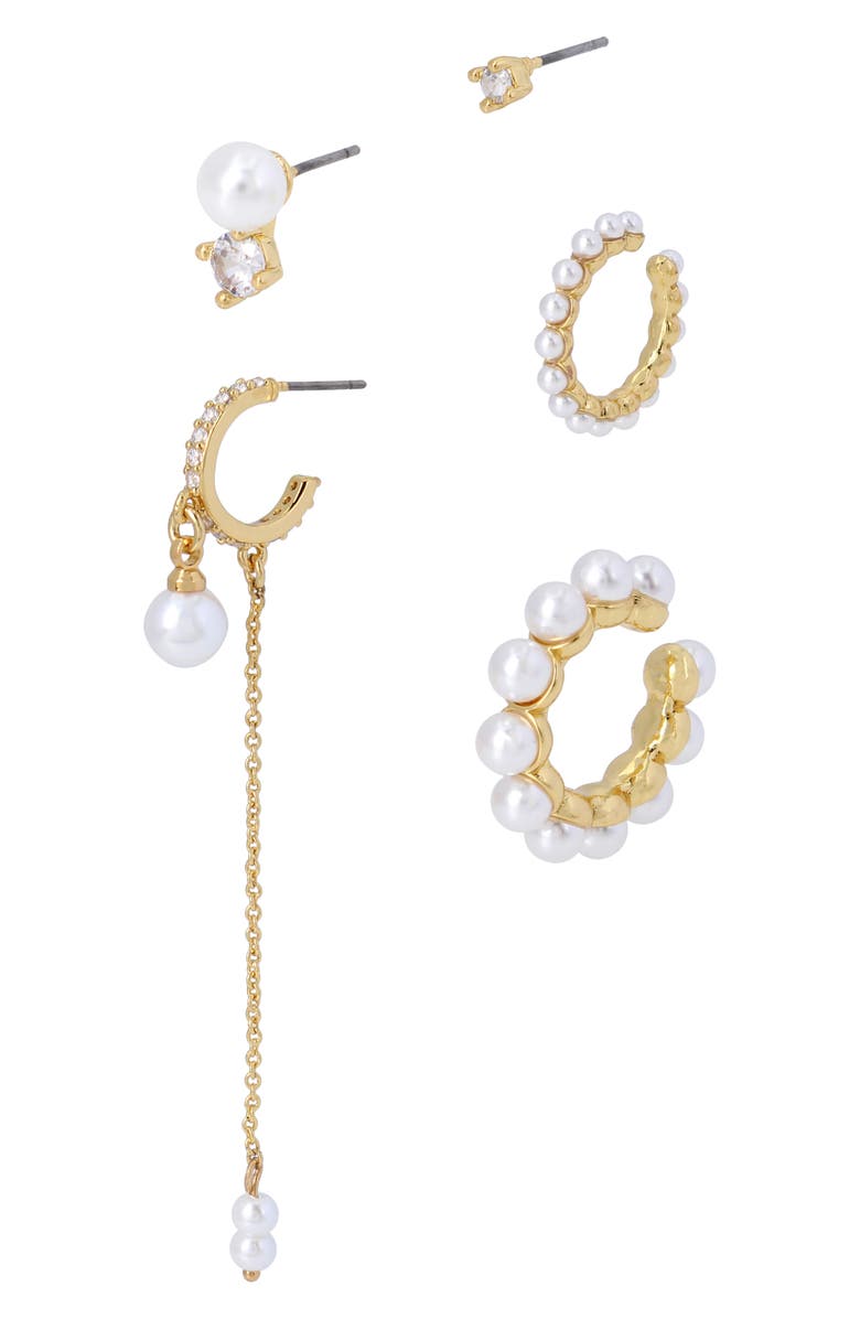 Kurt Geiger London Set of 5 Mismatched Imitation Pearl Earrings, Alternate, color, 