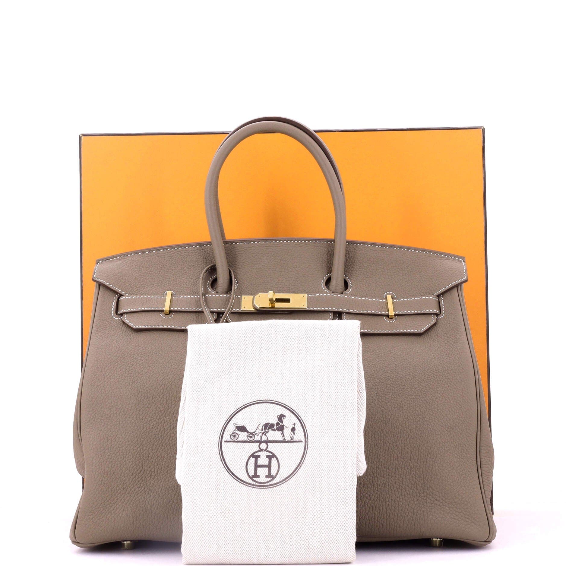 Pre-Owned Hermes Birkin Handbag Grey Togo with Gold Hardware 35, Alternate, color, 