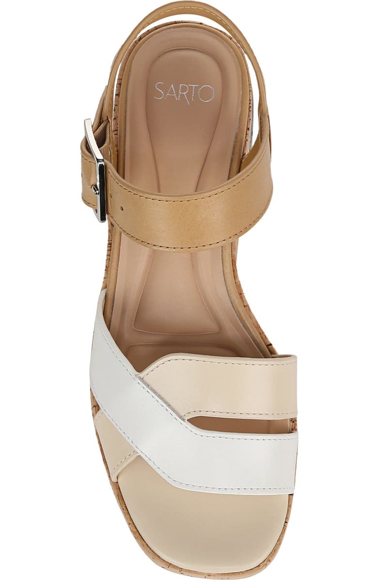 SARTO by Franco Sarto Tilly Ankle Strap Platform Wedge Sandal, Alternate, color, White Multi