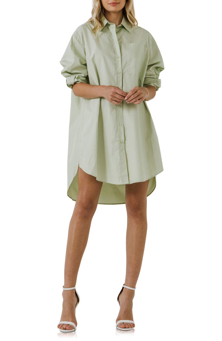 English Factory Classic Collar Shirtdress, Main, color, Pistachio