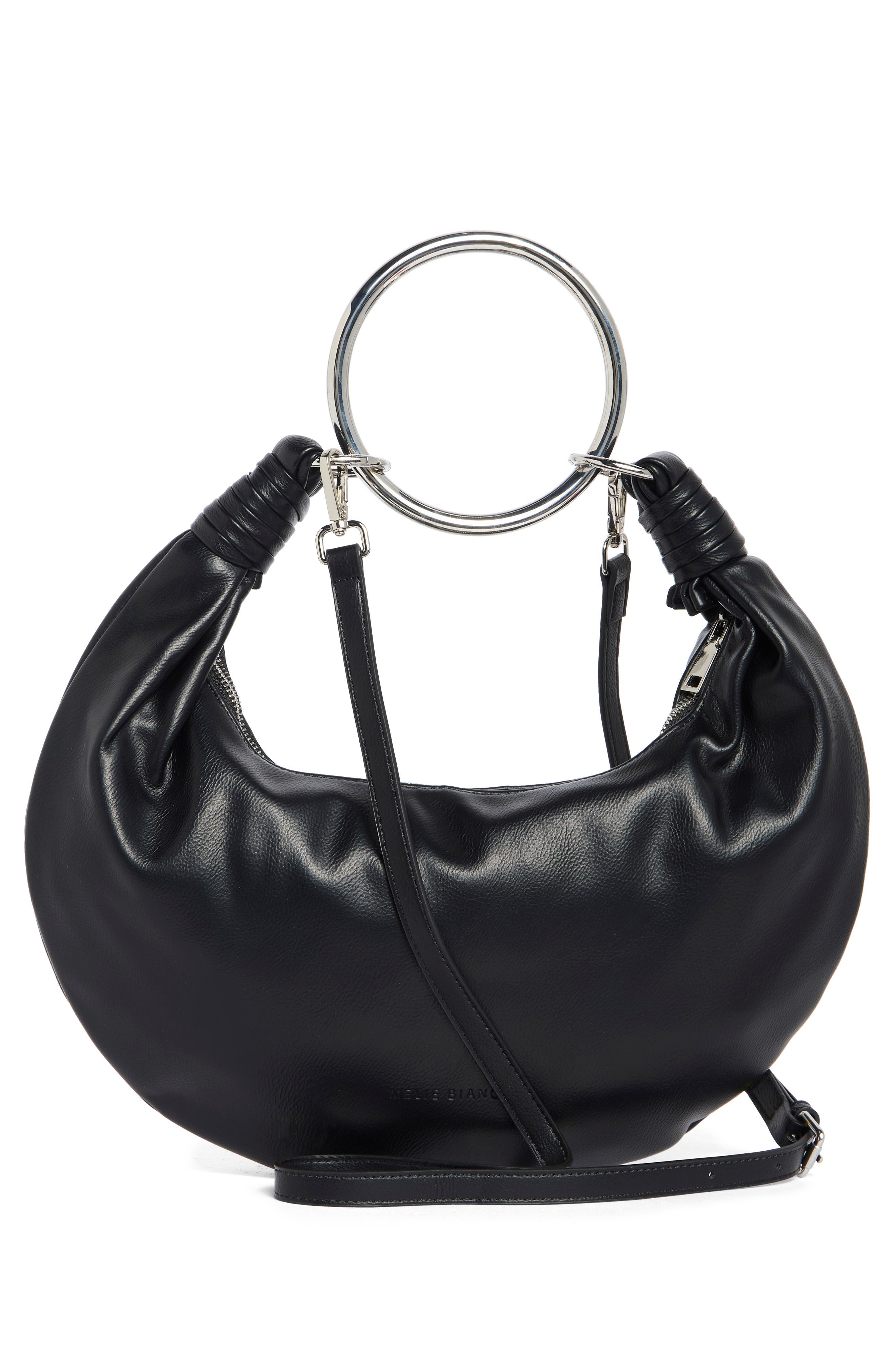 Melie Bianco Corie Crescent Crossbody Bag, Alternate, color, Black