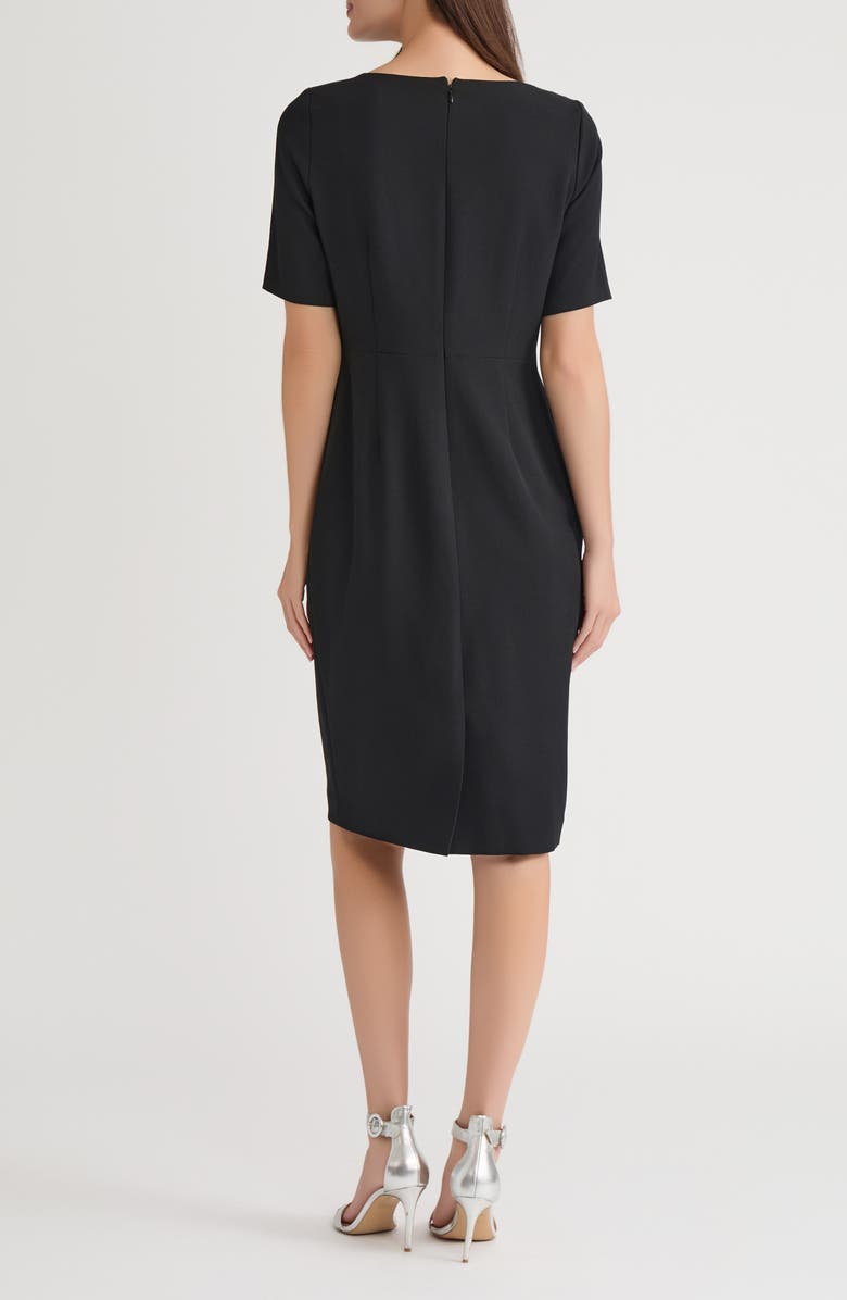 KASPER Asymmetric Neck Sheath Dress, Alternate, color, Black