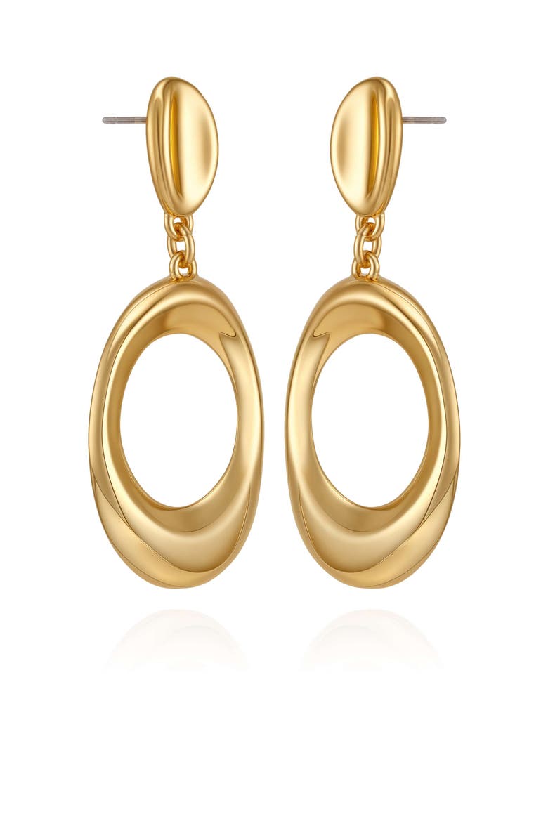 Vince Camuto Oval Drop Earrings, Alternate, color, 14K Gold Plated
