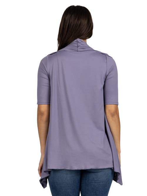 24seven Comfort Apparel Maternity Loose Fit Open Front Cardigan