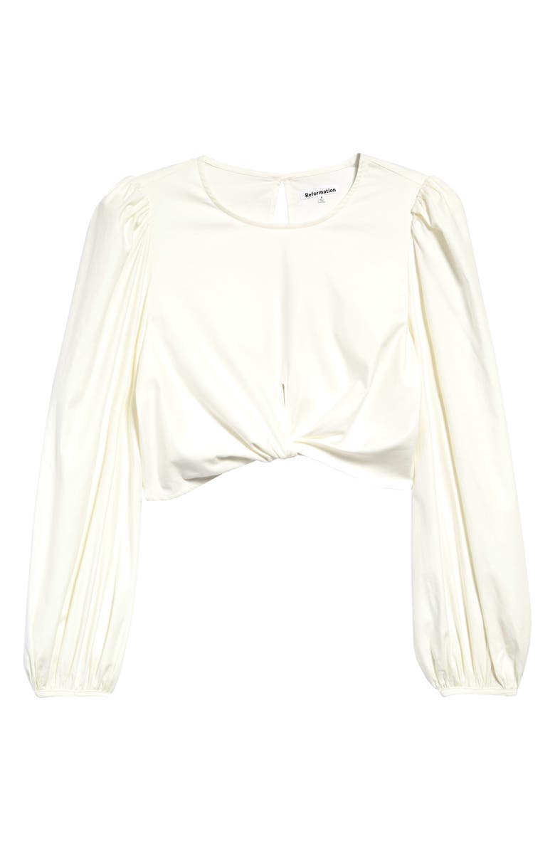 Reformation Derek Long Sleeve Crop Top, Alternate, color,