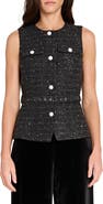 Tahari ASL Rhinestone Bouclé Vest