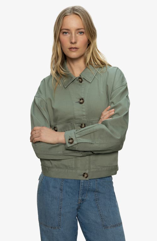 Sanctuary Utility Denim Shacket Jacket In Dark Spruce