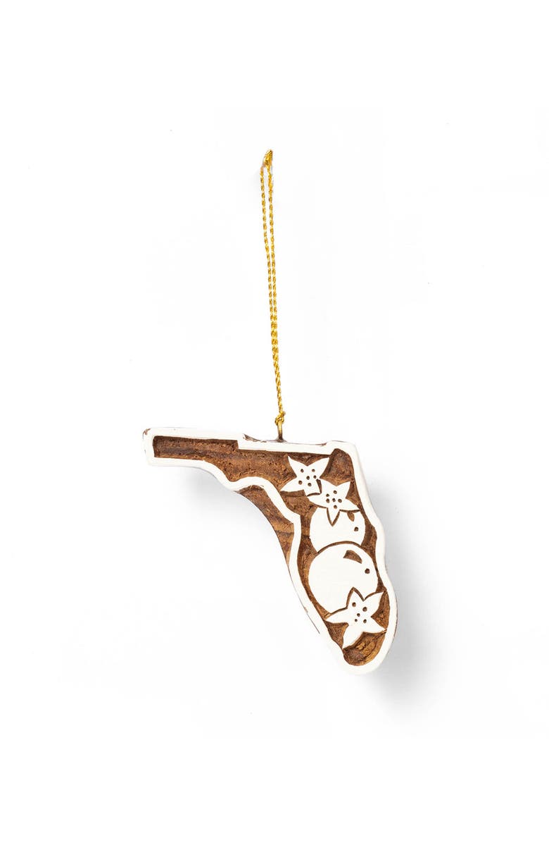 Matr Boomie Florida State Orange Blossom Ornament, Main, color, Natural