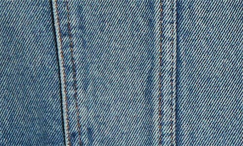 Jacquemus Vintage Light Wash Cropped Denim Jacket In Blue/tabac