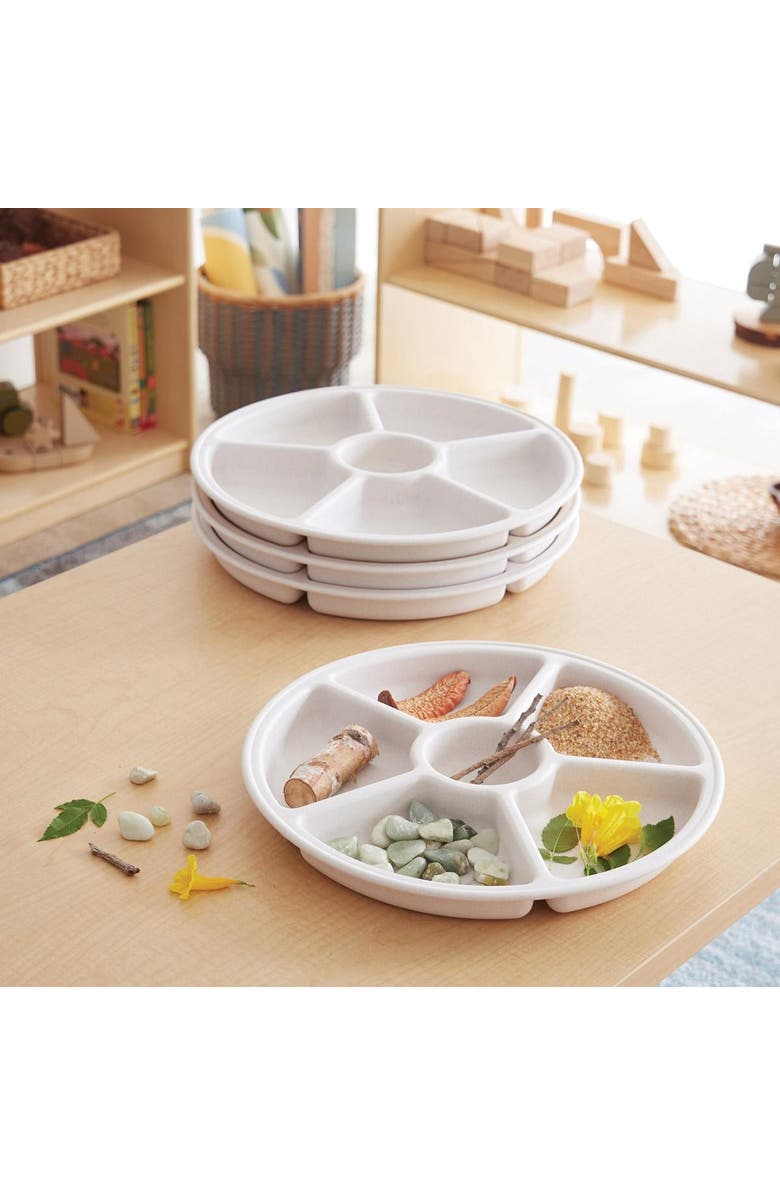 Kaplan Early Learning Company Loose Parts Sorting Trays - Set of 4 - White, Alternate, color, White